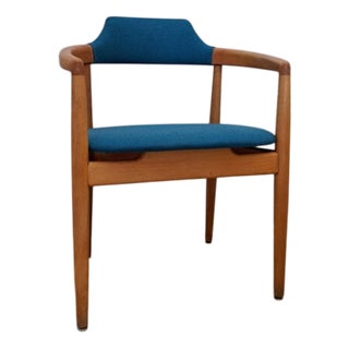 Oak and Wool Armchair, Denmark, 1960s For Sale