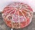 Pink Large Round Puffy Pink Floral Patchwork Ottoman Footstool For Sale - Image 8 of 8