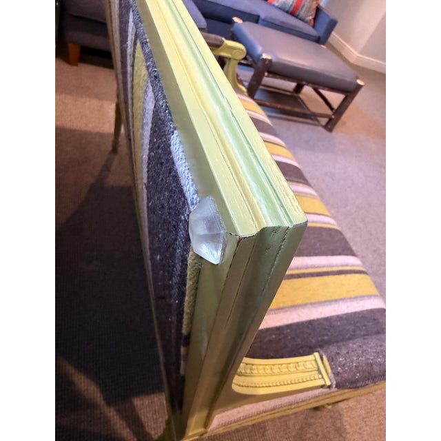 Neoclassical Custom Painted Neoclassical Style Upholstered Settee For Sale - Image 3 of 14