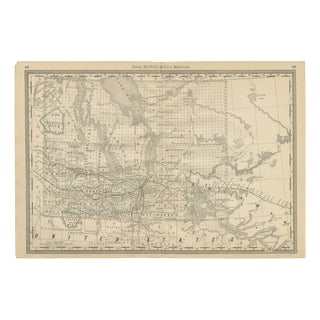 Antique Railroad Map, 1888 For Sale