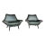 Pair of Sculptural Midcentury Lounge Chairs Italian Influence Oversized Wing Arms For Sale