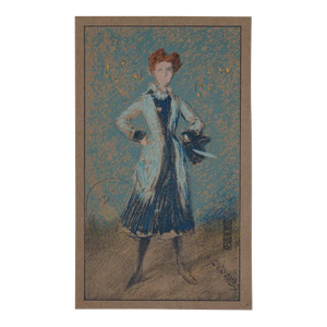 Antique James McNeill Whistler Blue Girl Lithograph