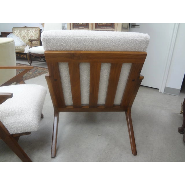 1960s Pair of French Mid-Century Modern Jeanneret Style Lounge Chairs For Sale In Houston - Image 6 of 12