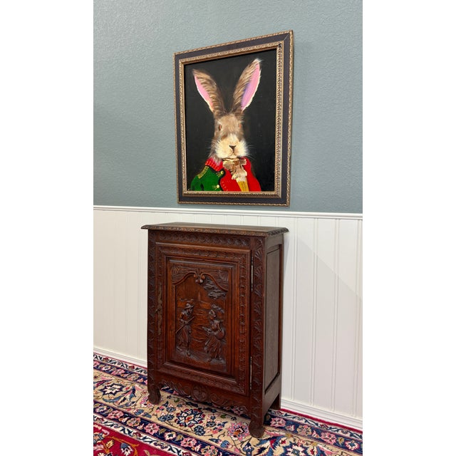 Antique French Breton Jam Cabinet Cupboard Storage Drawer Carved Oak 19th C For Sale - Image 13 of 18