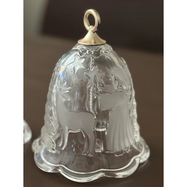 Vintage Mikasa Embossed & Frosted Christmas/Holiday Themed Bells- a Pair For Sale - Image 11 of 12