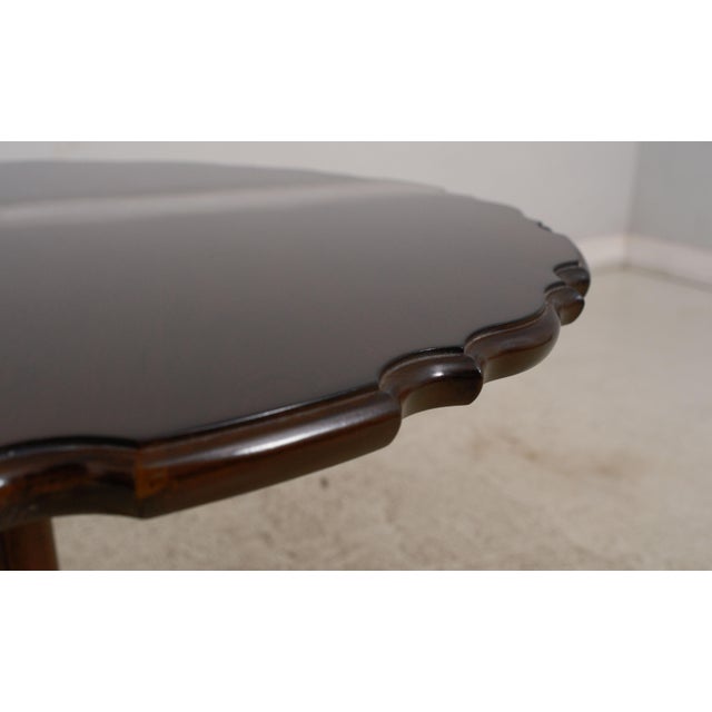 Traditional Stickley Pie Crust Edge Cherry Pedestal Table For Sale - Image 3 of 12