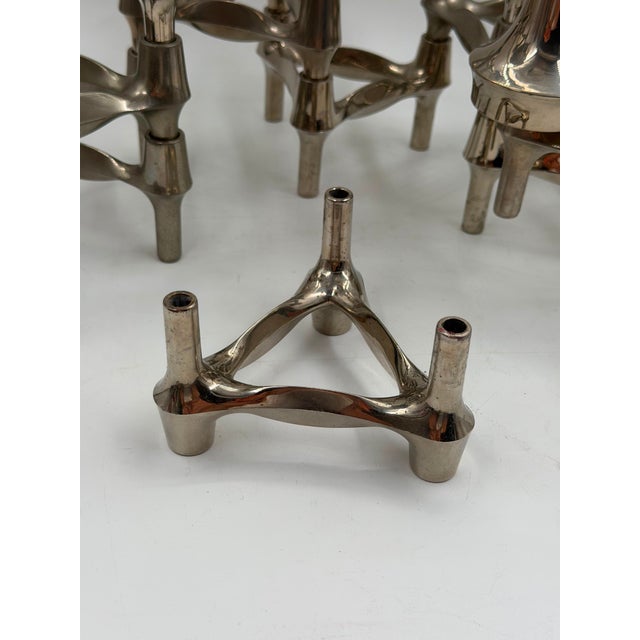 1950s Mid-Century Modern Nickel-Plated Modular Candleholder Set from Stoff & Nagel, 1950s, Set of 19 For Sale - Image 5 of 18