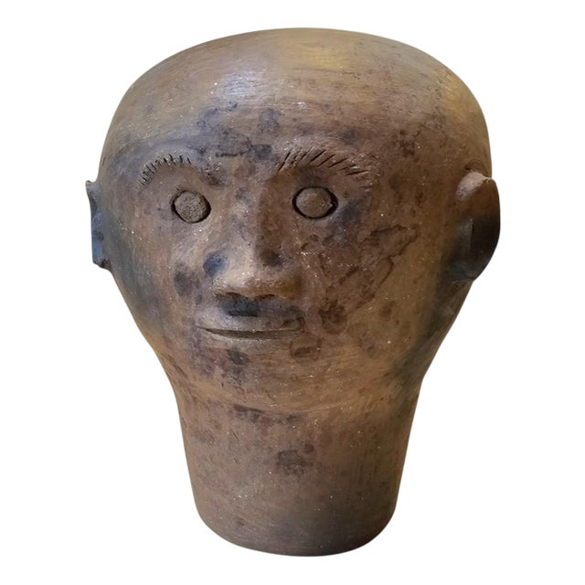Ceramic Head Sculpture, 1970s For Sale