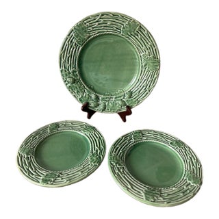 Vintage Bordallo Pinheiro Oak Leaf Plates-3 Pieces For Sale