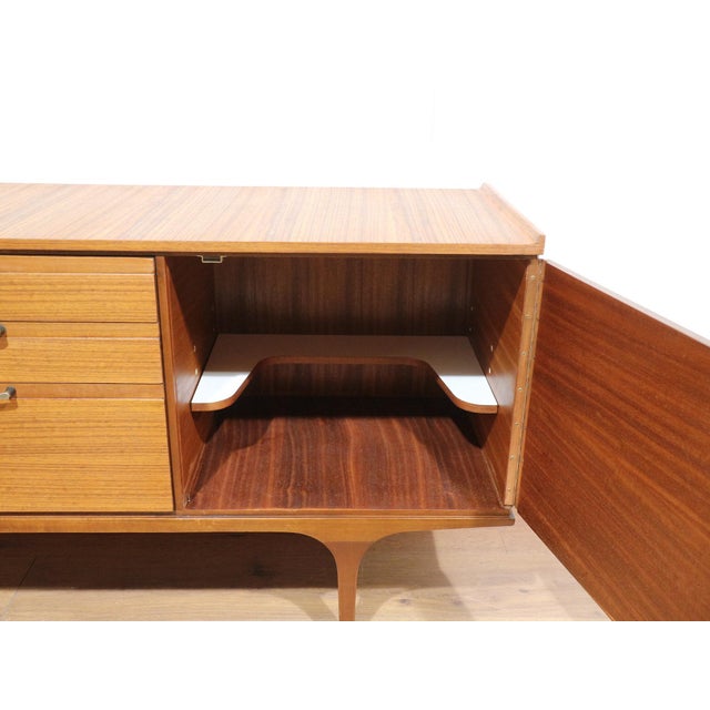 Brown Mid Century Modern Vintage Teak Sideboard Credenza by Meredew For Sale - Image 8 of 14