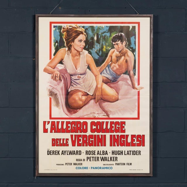 An original italian film poster for l'allegro collegio delle vergini inglesi ("the merry college of english virgins"),...