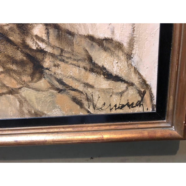 Modern Claude Weisbuch, French 1961 "Clown a La Colerette" Figurative Expressionist Oil Painting For Sale - Image 3 of 5