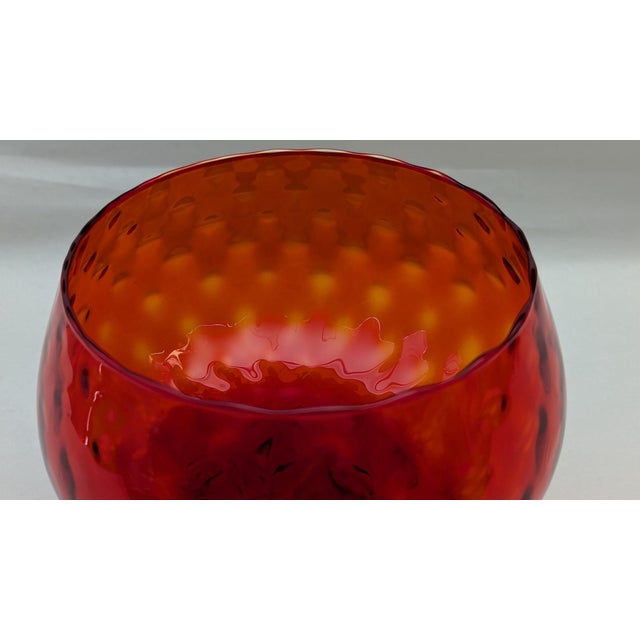 Mid-Century Modern 1950s Empoli Glass Red Vase For Sale - Image 3 of 8