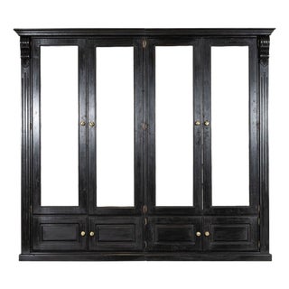 English Ebonised Mahogany Glazed Bookcase, 1940 For Sale