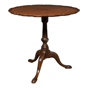 1870s Antique Victorian English Pie Crust Lamp Table