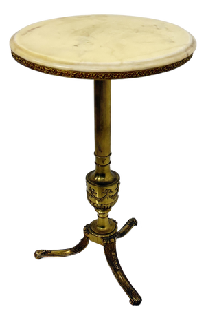 Italian Brass Coffee Table with Marble Top, 1950s