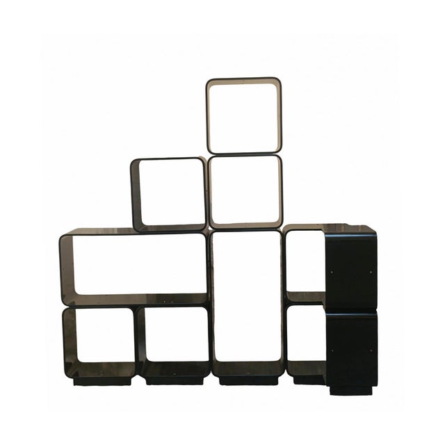 Mid-Century Modern Black Modular Corner Bookcase by Carlo de Carli for Fiarm, Italy, 1970s For Sale - Image 3 of 8