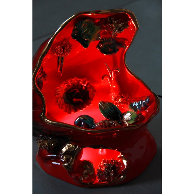 Vintage Kitsch Ceramic Lamp from Vallauris, France, 1960s For Sale - Image 11 of 12