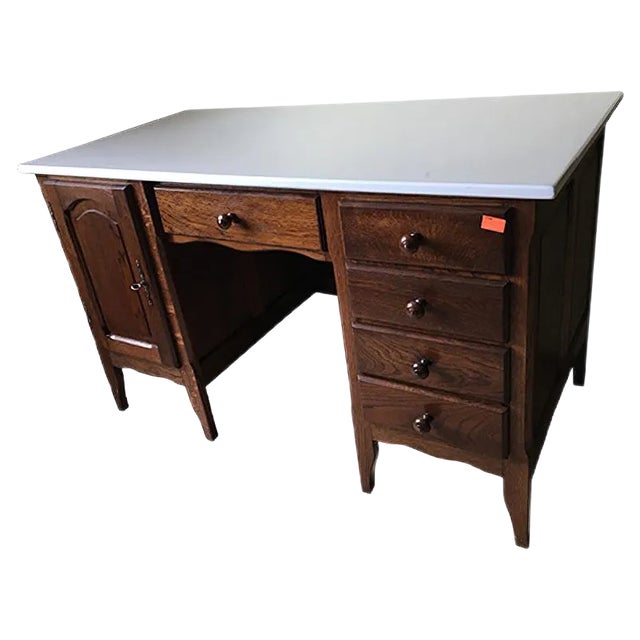 Oak Desk, 1970s For Sale