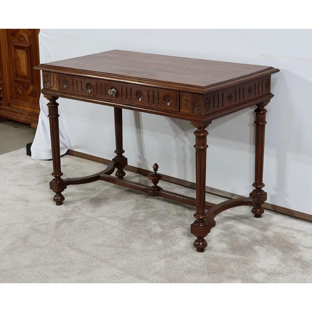 Small Oak Office Table, 1920 For Sale - Image 3 of 18