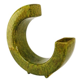 Green Vase by Roberto Rigon for Bertoncello, 1970s For Sale