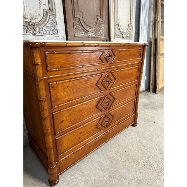 Antique Chest of Drawers in Faux Bamboo, 1880s For Sale - Image 14 of 15