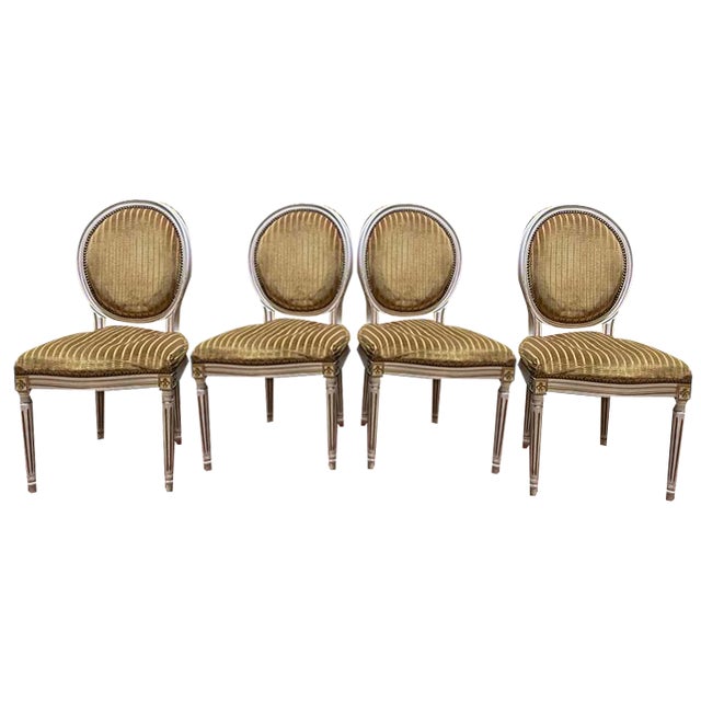 Louis XVI Style Medallion Chairs, Set of 4 For Sale
