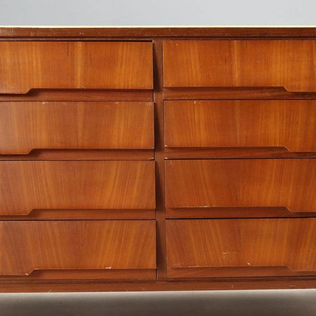 Vintage Chest of Drawers in Mahogany Veneer and Glass, 1960s For Sale - Image 6 of 11