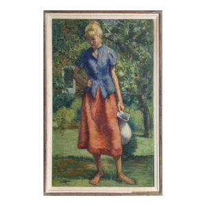 William J. Schultz, Outdoor Figure Study, Painting