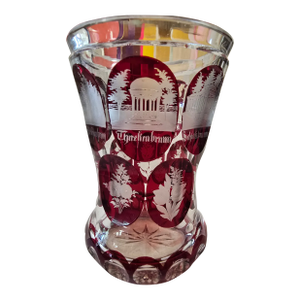 Antique 19th Century Moser Bohemian Glass Architecture Goblet