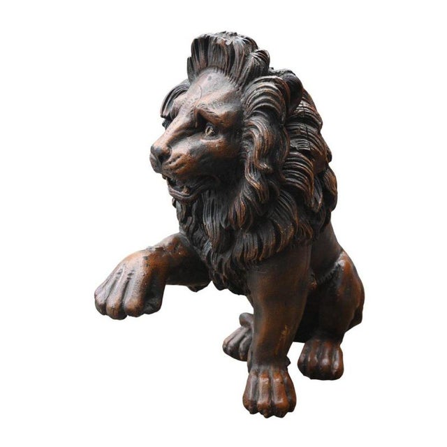 Period: 17th century Style: Louis 14th, Regency Condition: Good condition Material: Solid wood Height: 45 cm "Wooden Lion...