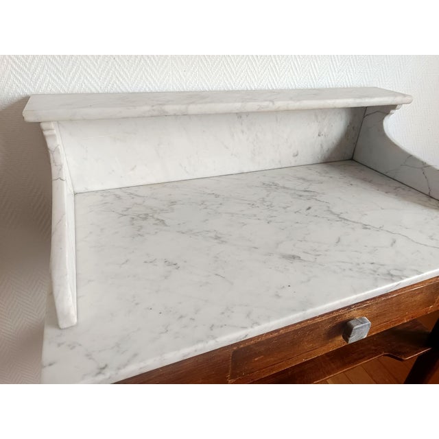 Country House Dressing Table in Wood and Marble, 1940s For Sale - Image 6 of 11