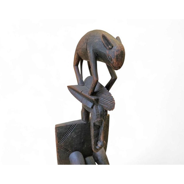 Black Vintage African Figure Sculpture, 1960s For Sale - Image 8 of 16
