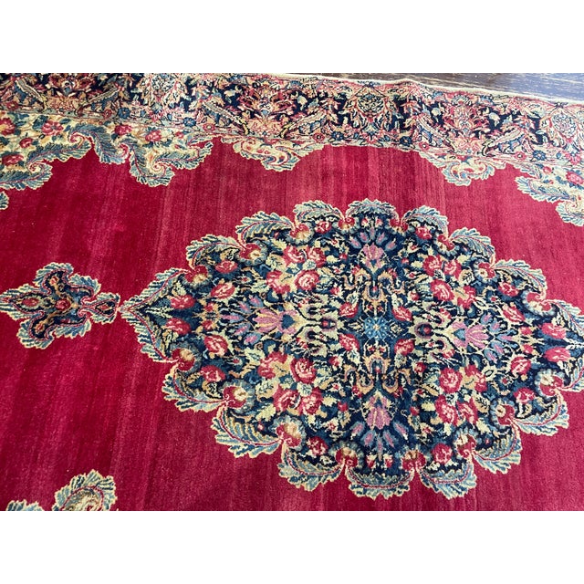 Antique Persian Laver Kerman Rug, 4' X 7'2" For Sale - Image 9 of 11