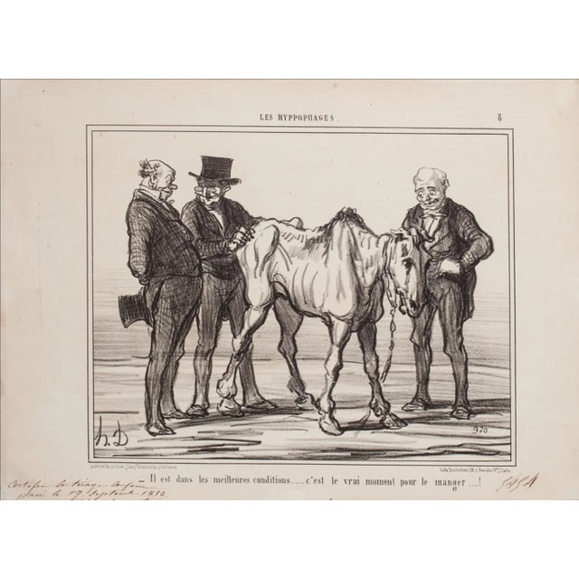 Il est dans les meilleures conditions is an original b/w lithograph (plate n.8), from the satirical series Les...