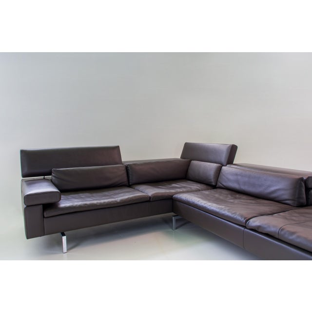 Stylish jori shiva designer corner sofa by the belgian luxury brand jori. high-quality dark brown lipano leather, in...
