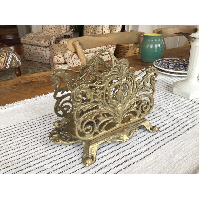 Mid 20th Century Art Nouveau French Brass Letter Rack for Stationary ...