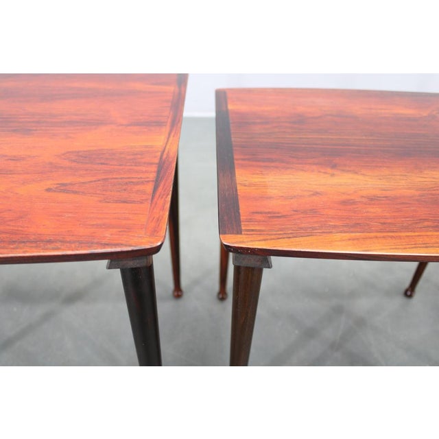 Mid-Century Modern Danish Nesting Tables in Wood and Veneer, 1960s, Set of 3 For Sale - Image 9 of 12