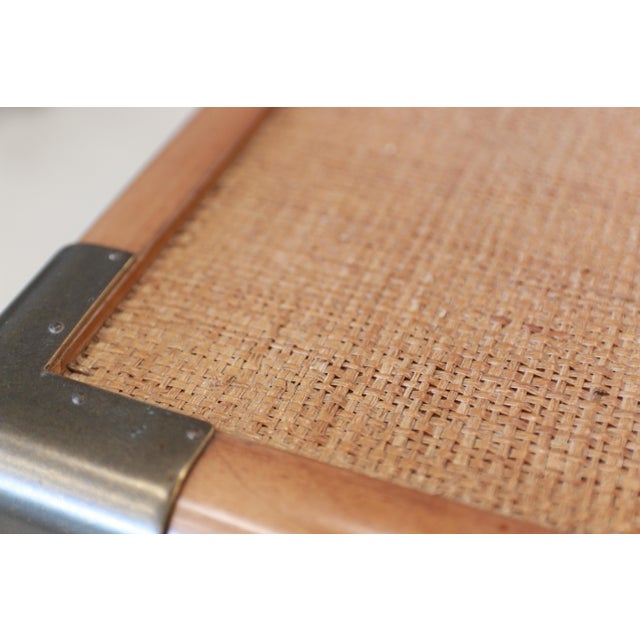 Brass Laguna Sapphire Woven Trunk Bedside Table For Sale - Image 8 of 9