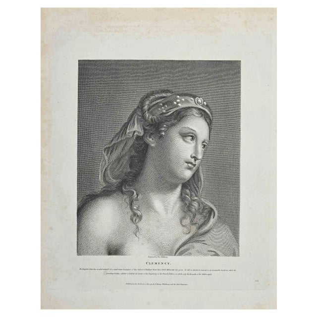Thomas Holloway, Portrait of Clemency, Original Etching, 1810 For Sale