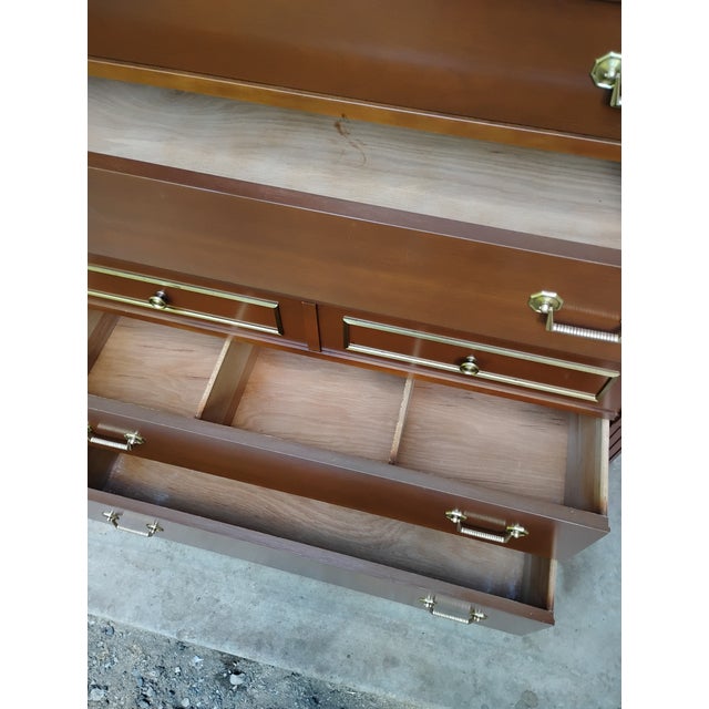 Mid Century Traditional Tallboy Dresser Attributed to Kindel Furniture. For Sale - Image 6 of 9