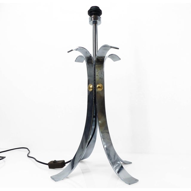 Space Age Four-Legged Lamp Base in Chrome-Plated Steel, 1970s For Sale - Image 4 of 11