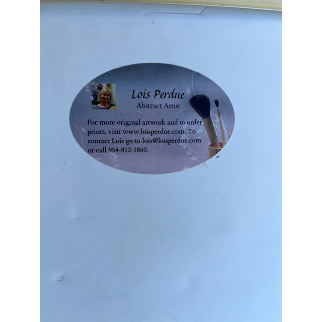 Abstract Washed Colors Framed Painting Signed by American Artist Lois Perdue. Circa 1990s For Sale - Image 17 of 18