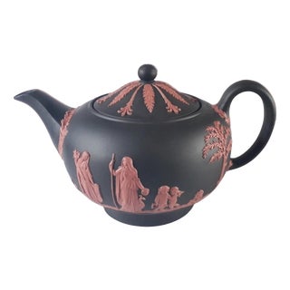 Wedgwood Black Basalt and Terracotta Teapot, 1988 For Sale