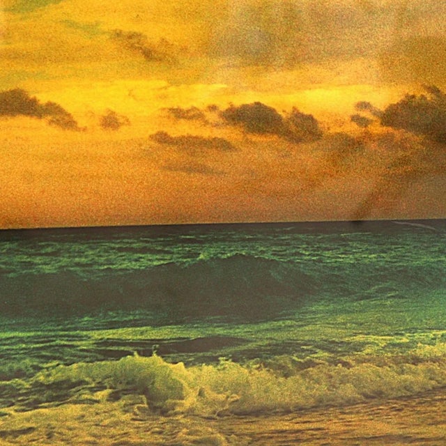 Sunset Beach Photograph in Brushed Metal Frame For Sale - Image 4 of 4