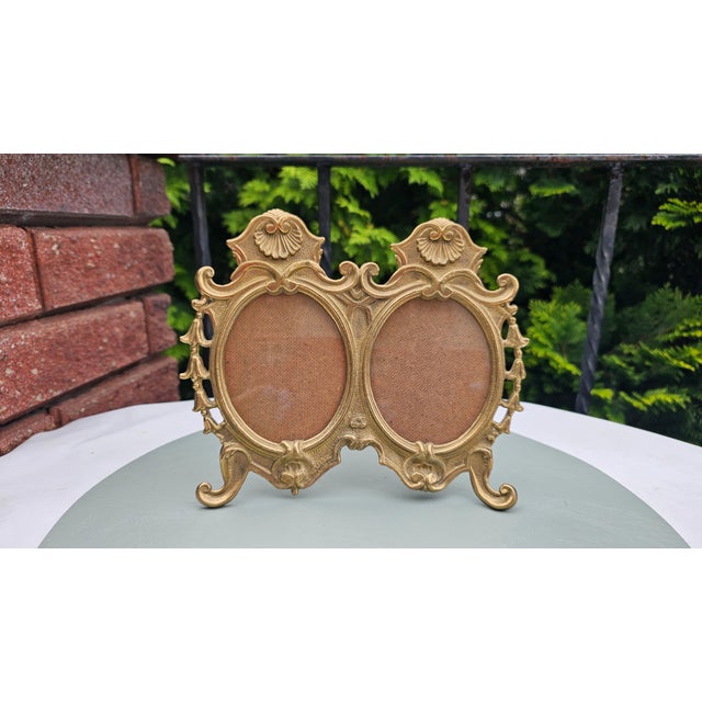 Metal Double Brass Frame, 1980s For Sale - Image 7 of 8