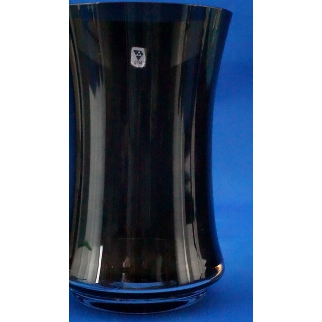 Vintage Vase in Black Smoked Glass from the Gral Crystal Manufactory, Germany, 1950s For Sale - Image 13 of 18