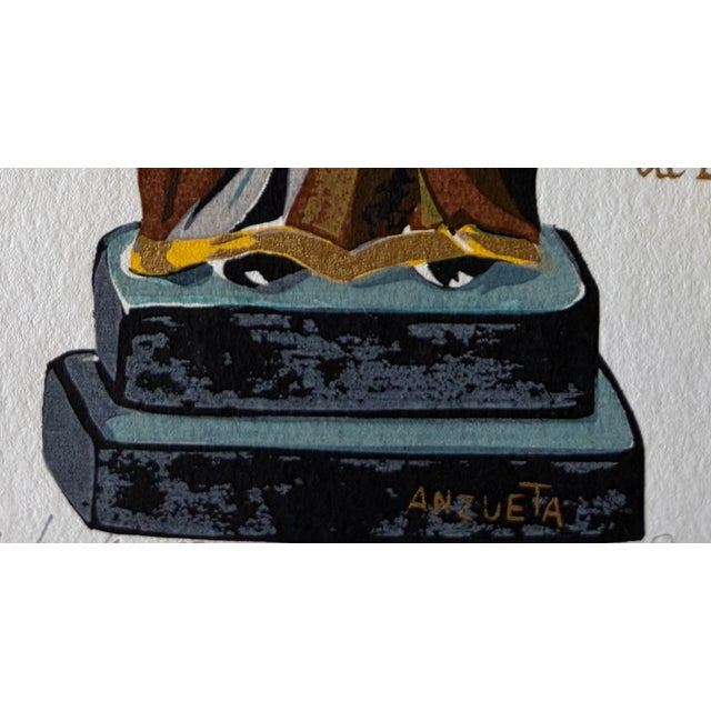 Paper 1980s Isabel Bernal Carlos Anzueta Signed/Numbered Serigraph San Antonio De Padua ‘84 For Sale - Image 7 of 9
