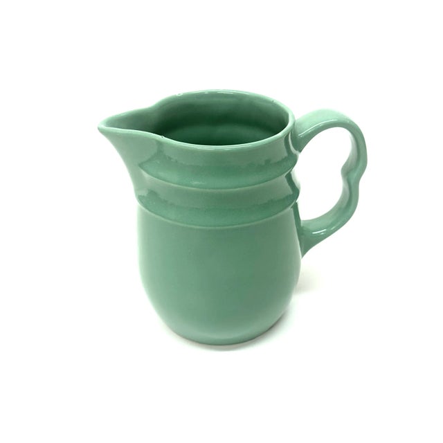 Mid-Century Modern Mid 20th Century Eclectic Mixed Greens Ceramic Pitcher Curation - Group of 3 For Sale - Image 3 of 10