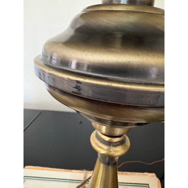 P1960s Brass-Tone Hurricane-Style Dome Table Lamps - a Pair For Sale - Image 10 of 12